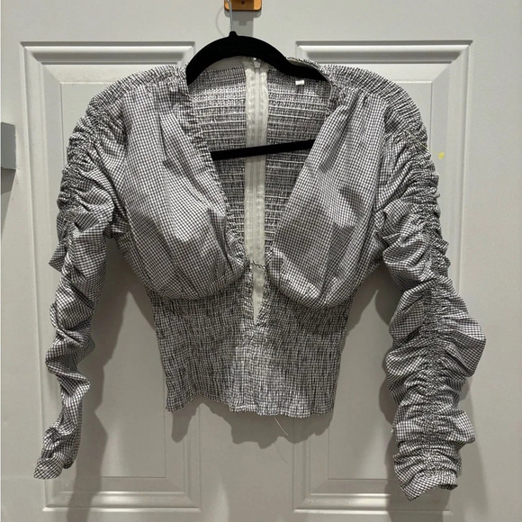 Atoir White and black gingham rouge top - Picture 2 of 4